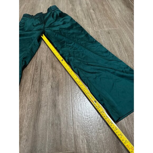 Abercrombie and Fitch A&F Sloane Tailored wide leg trousers emerald green pants - Picture 4 of 12